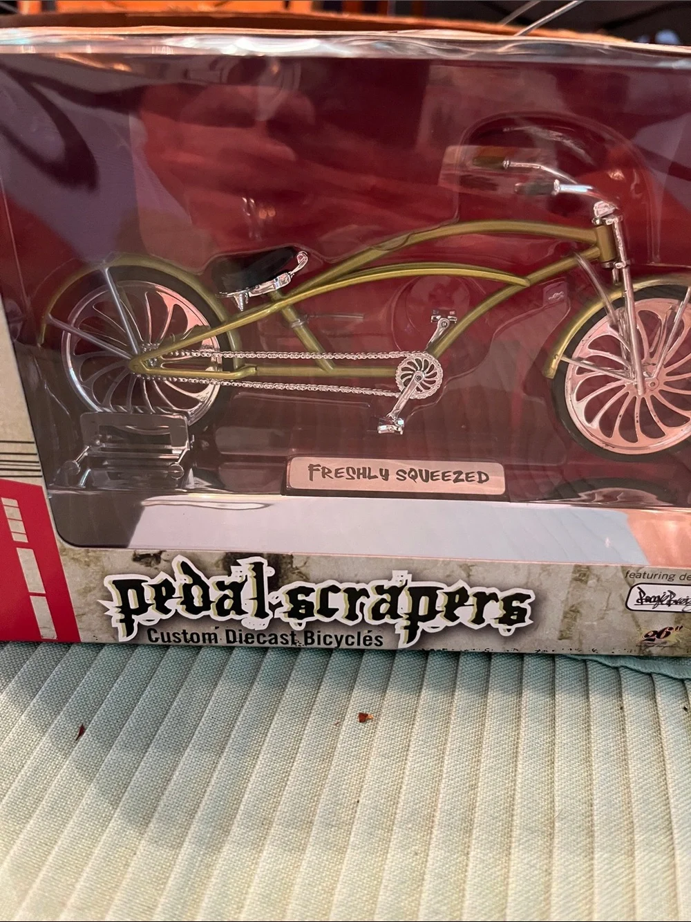 Pedal Scrapers 'Freshly Squeezed' Green Diecast Chopper Bike
